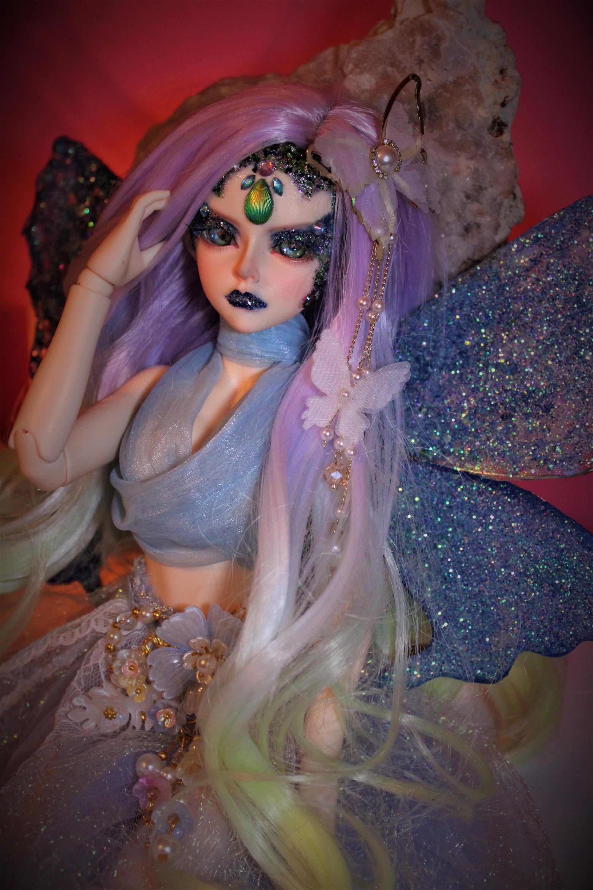 OOAK LUNASINN BJD - Aurn water fae Haunted Doll - Truth Seeker, Protection, Justice, loyal, thunderstorms, rain, water element - LunasINN