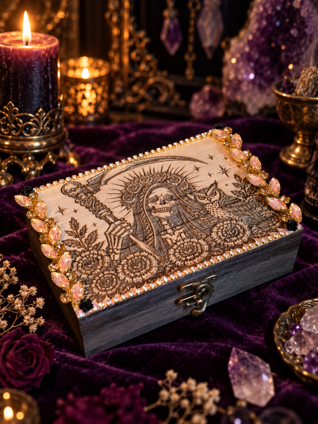 Santa Muerte Handmade Devotional Box | Blessed & Charged on Santísima’s Altar