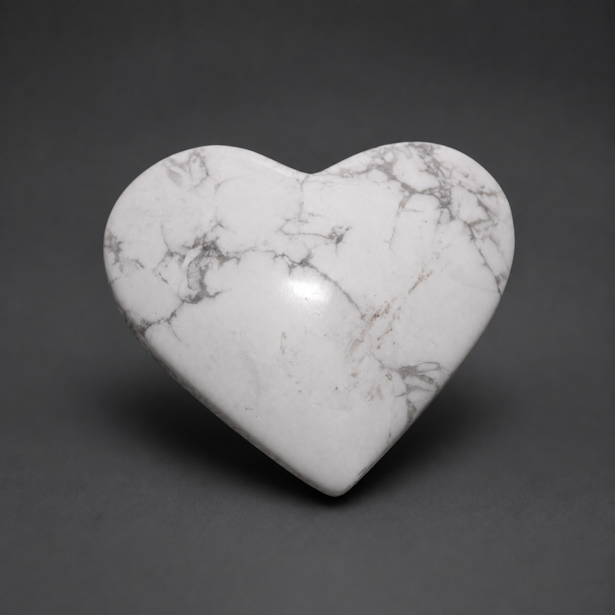 Polished Howlite Crystal Heart - LunasINN