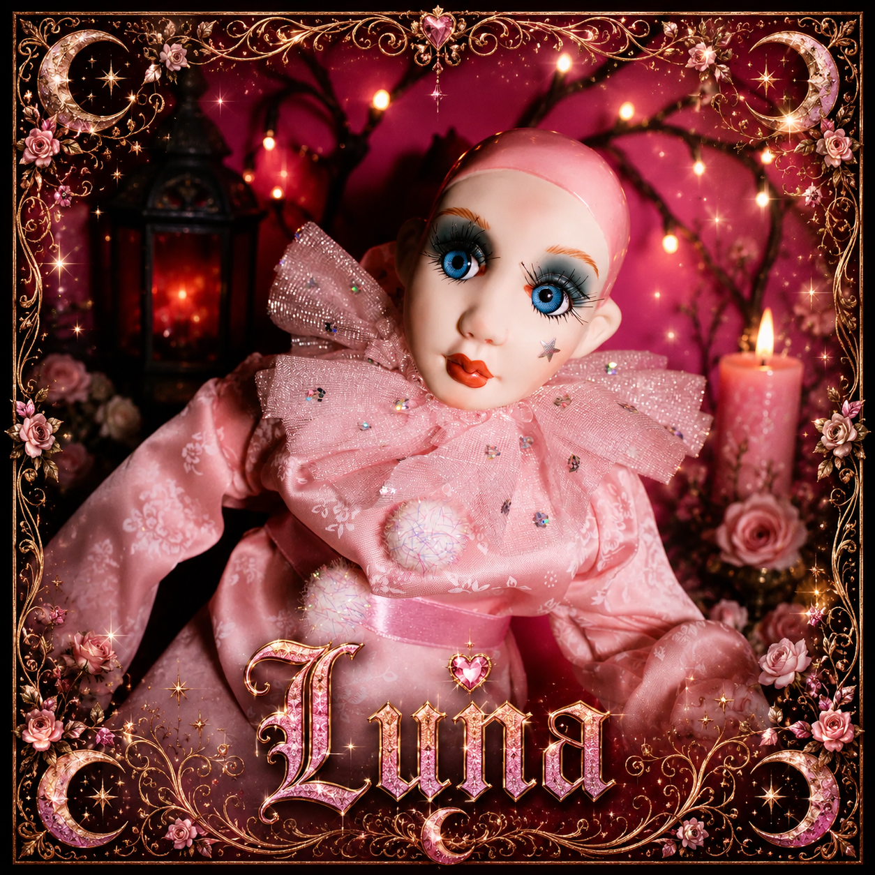 Luna Moon Fae Haunted Doll - Dreams, Intuitive Downloads, Lunar Cycles, Stars, Night sky, Curious, Bubbly energy, Positive - LunasINN
