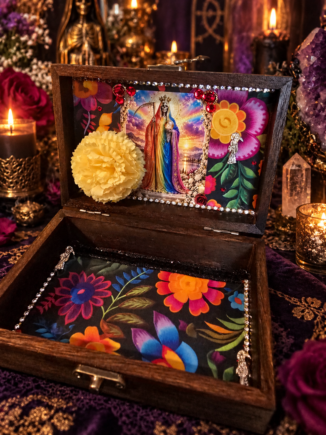 Santa Muerte Handmade Devotional Box | Blessed & Charged on Santísima’s Altar