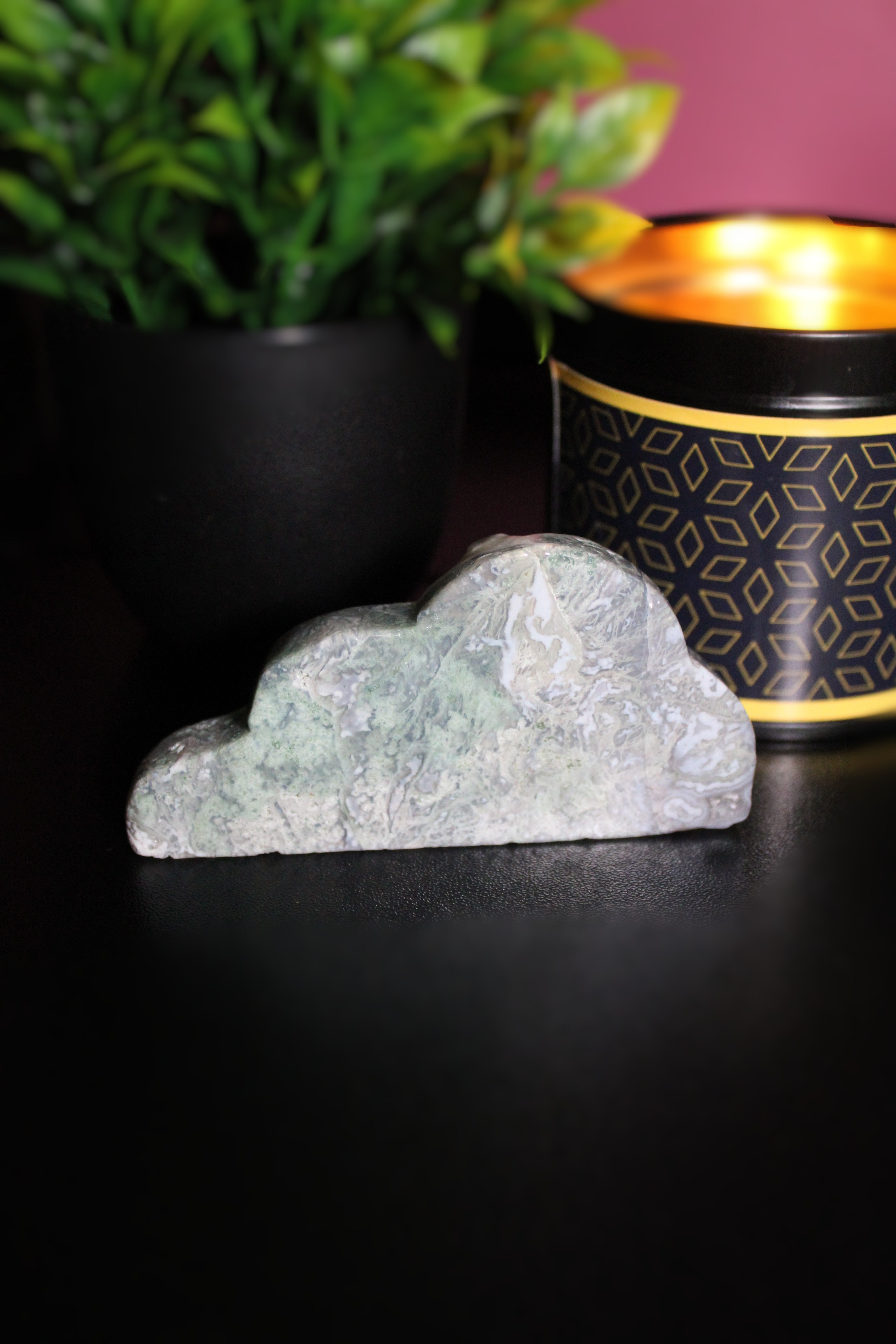 Polished Moss Agate Freeform 3.5 Inches - LunasINN