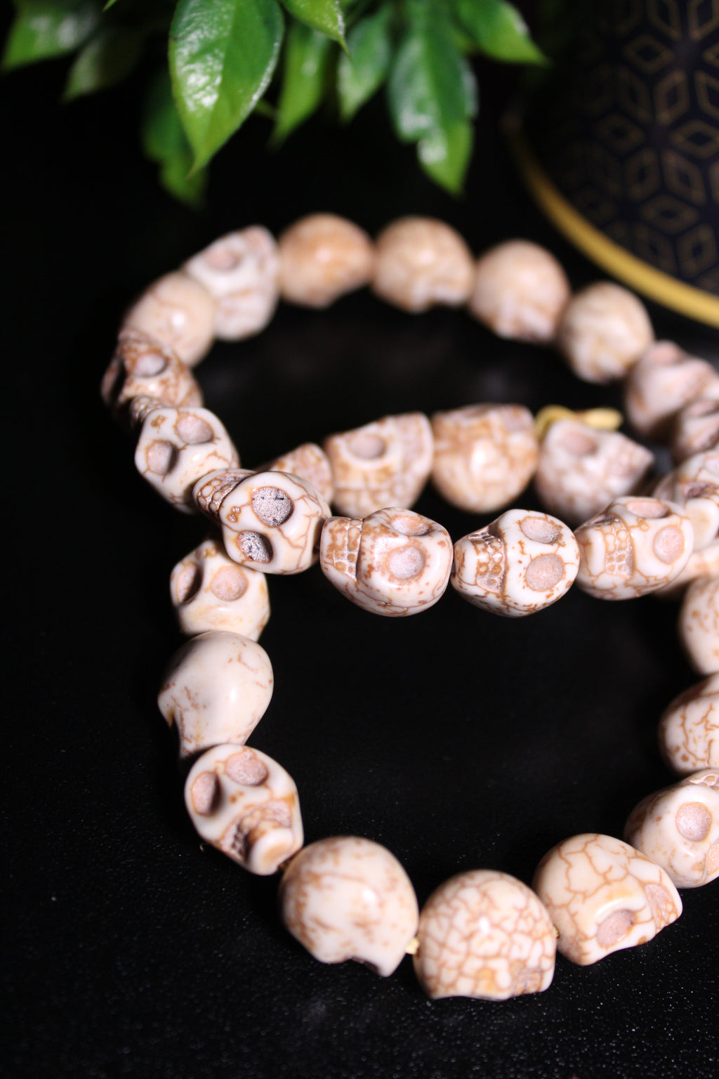 White Magnesite Skull Bracelet - LunasINN