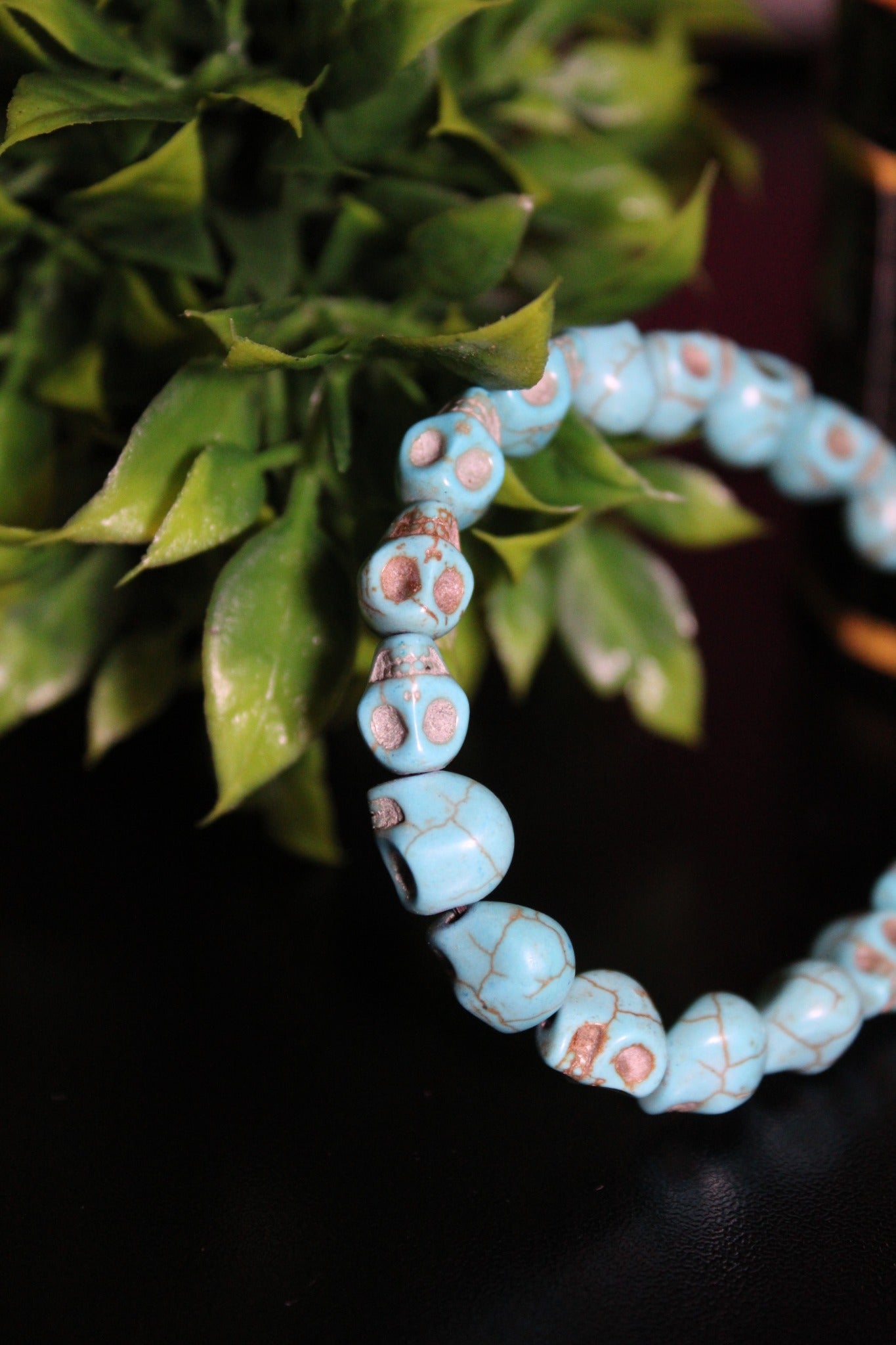 Blue Magnesite Skull Crystal Bracelet - LunasINN