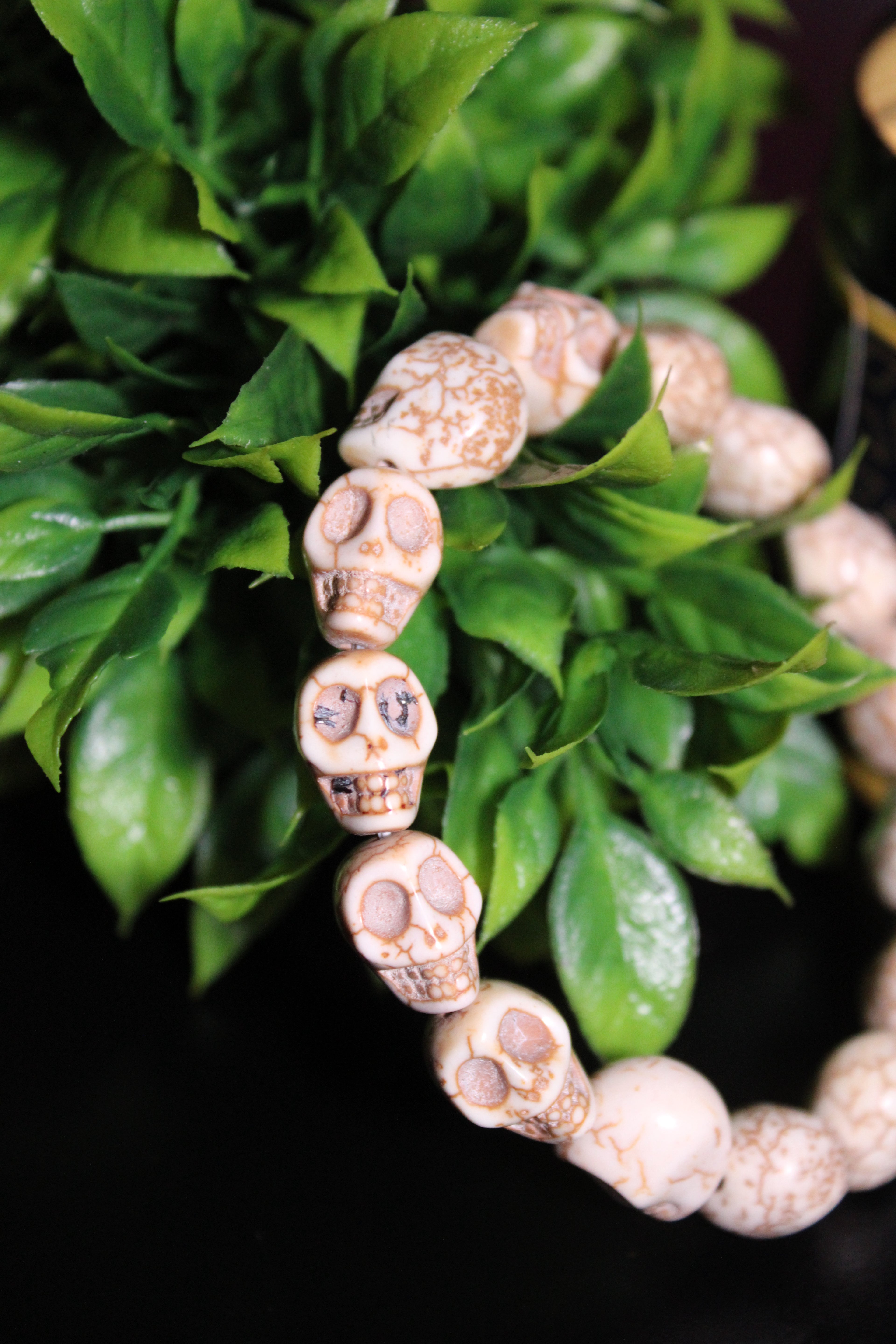 White Magnesite Skull Bracelet - LunasINN