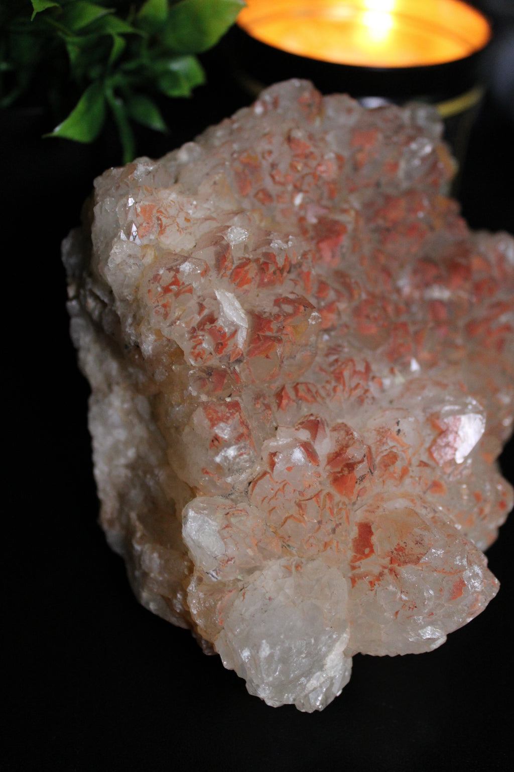 Natural Tangerine Quartz Cluster | Ferruginous Quartz
