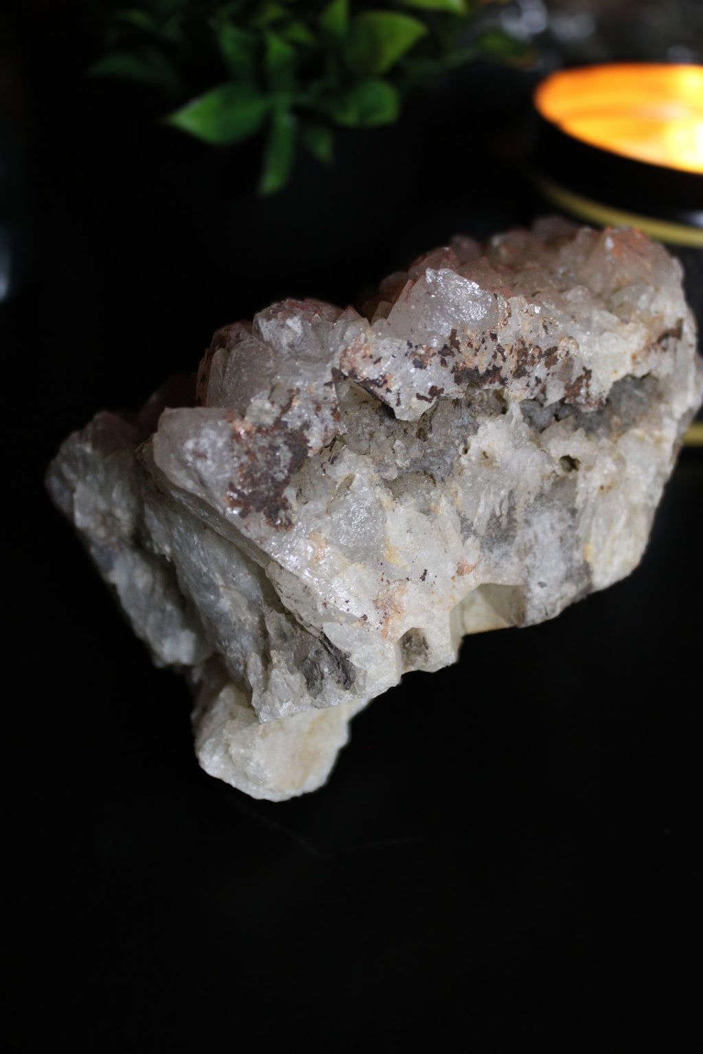 Natural Tangerine Quartz Cluster | Ferruginous Quartz