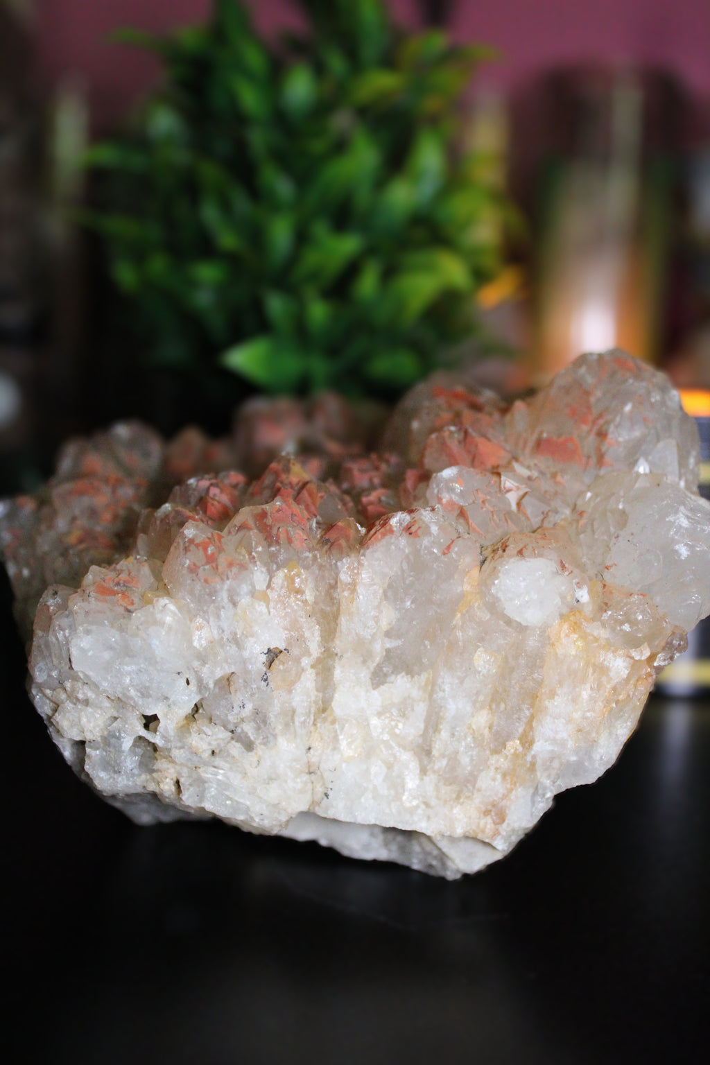 Natural Tangerine Quartz Cluster | Ferruginous Quartz