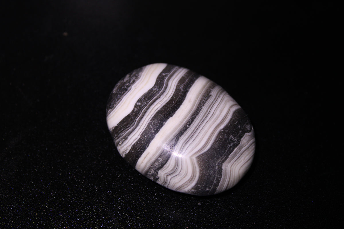 Zebra Calcite Palm Stone