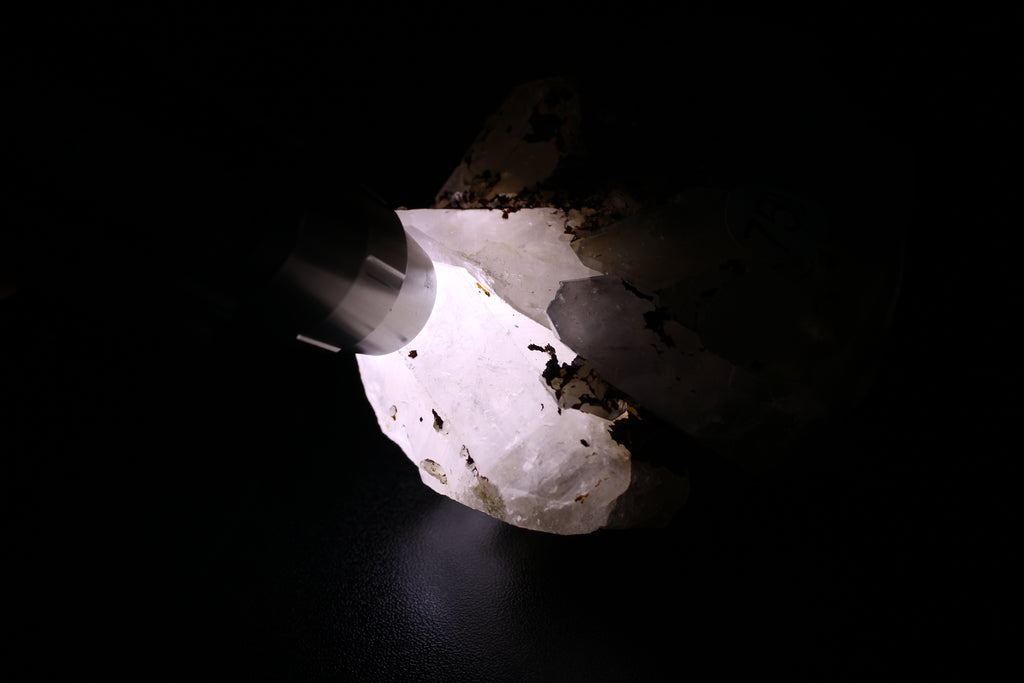 Natural White Calcite Crystal Cluster on Matrix