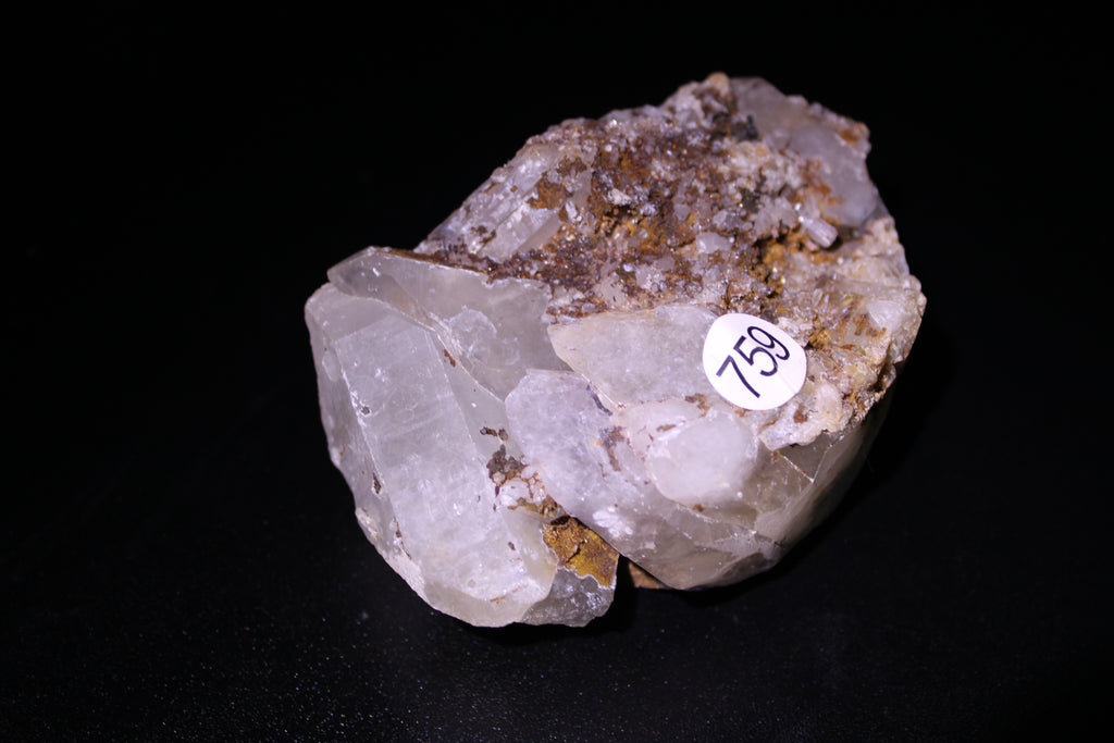 Natural White Calcite Crystal Cluster on Matrix