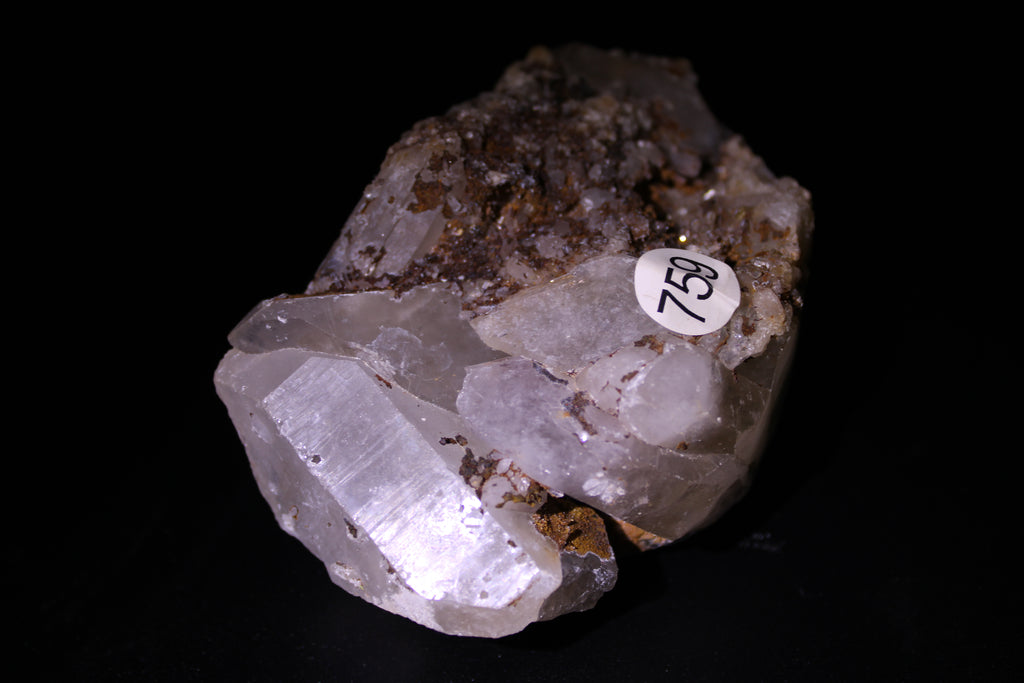 Natural White Calcite Crystal Cluster on Matrix