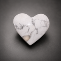 Polished Howlite Crystal Heart - LunasINN