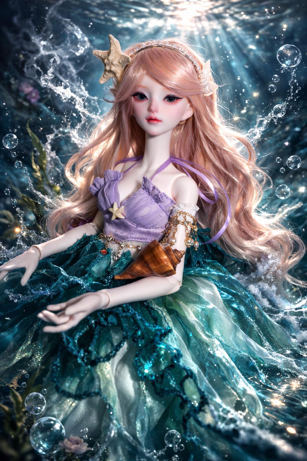 Haunted BJD Doll Atty Water Spirit  - Ocean Connection, Water, Tides, Calming, Cleansing, Transformative, Renewal - LunasINN