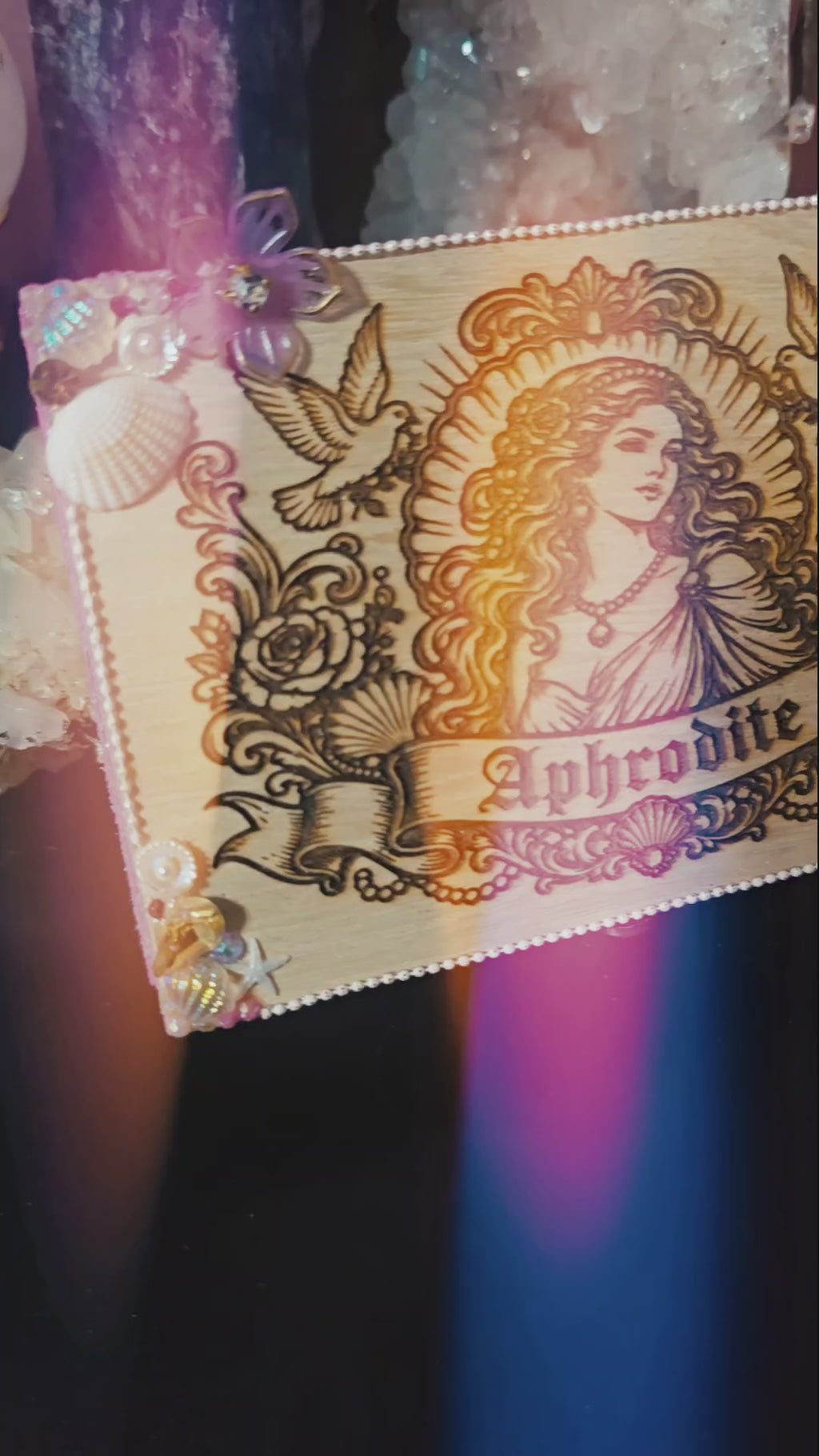 🌹 Aphrodite Devotional Box – Handcrafted Sacred Altar Box - LunasINN