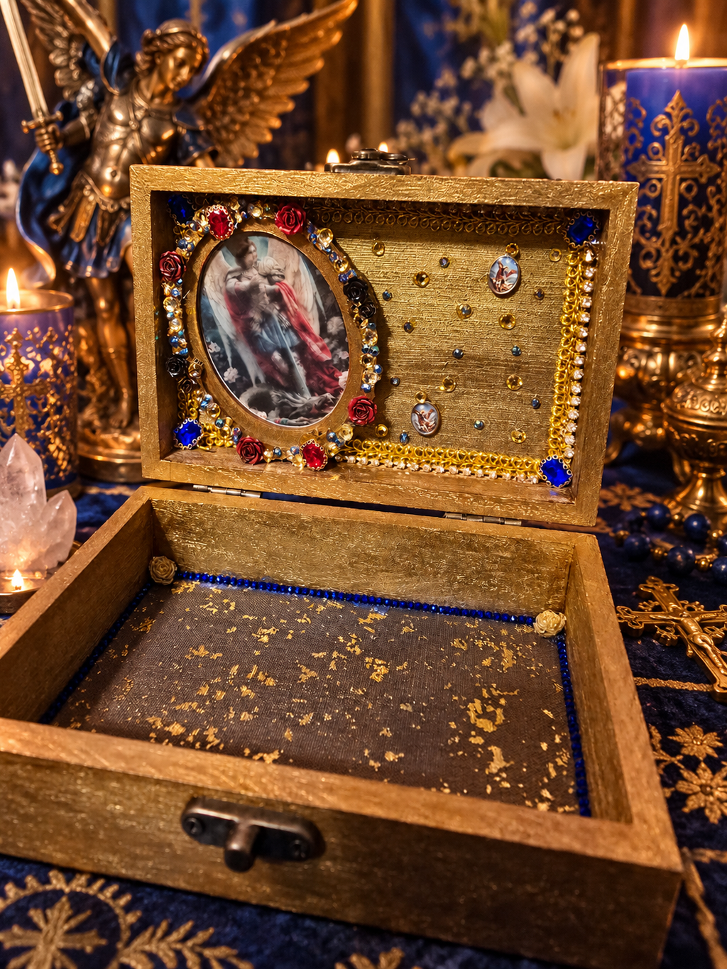 Archangel Michael Devotional Altar Box | Handcrafted Sacred Prayer & Protection Box | One of a Kind