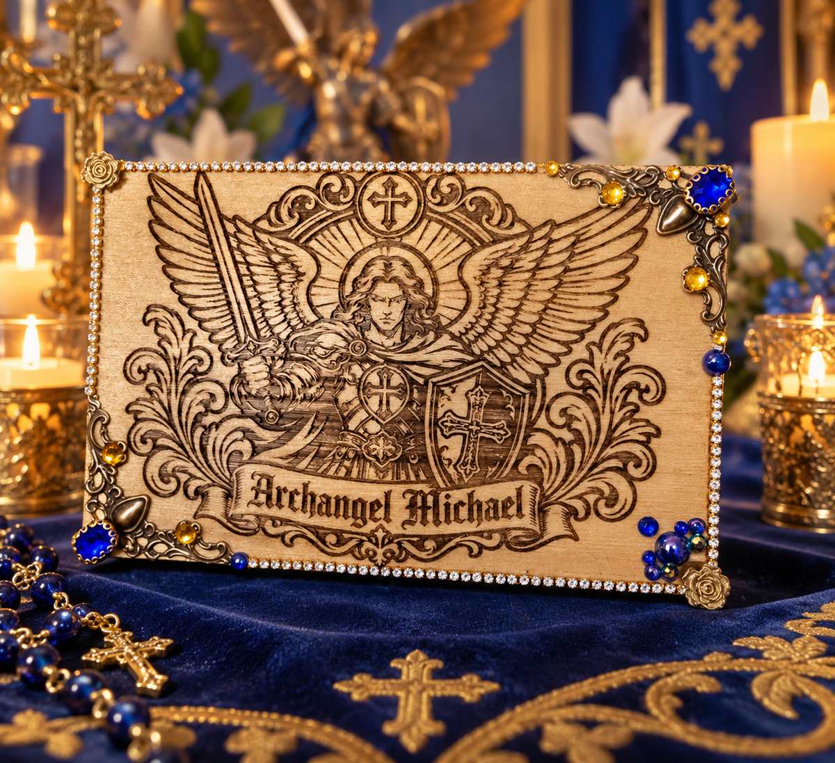 Archangel Michael Devotional Altar Box | Handcrafted Sacred Prayer & Protection Box | One of a Kind