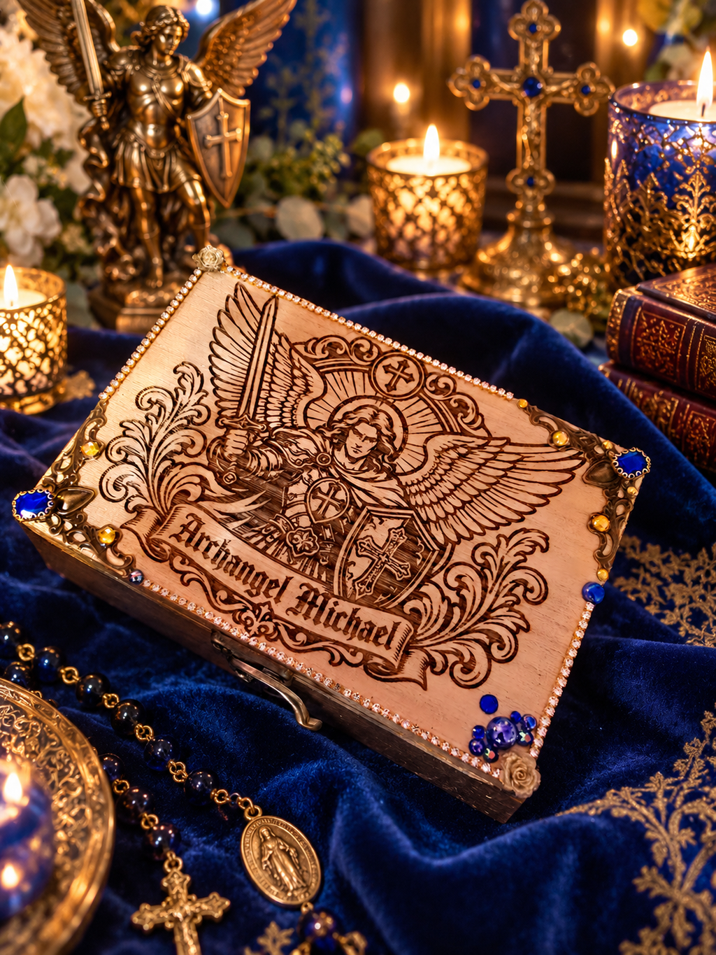 Archangel Michael Devotional Altar Box | Handcrafted Sacred Prayer & Protection Box | One of a Kind